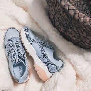 Light Blue Snake Sneakers